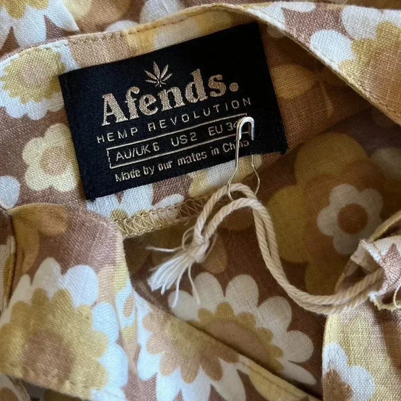 Afends NWT sustainable hemp retro floral overalls - MJ Playsuit in Sienna - Picture 7 of 8